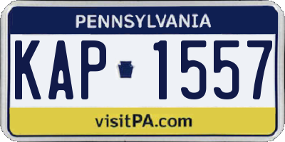 PA license plate KAP1557