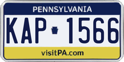 PA license plate KAP1566