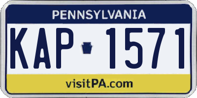 PA license plate KAP1571