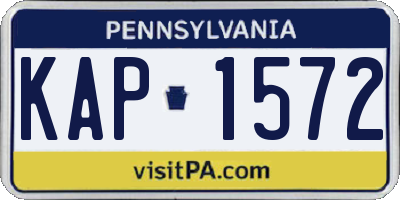 PA license plate KAP1572