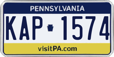 PA license plate KAP1574