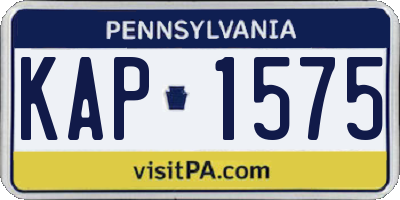 PA license plate KAP1575