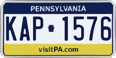 PA license plate KAP1576