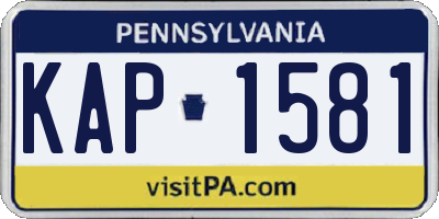 PA license plate KAP1581