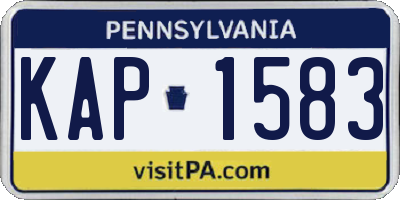 PA license plate KAP1583