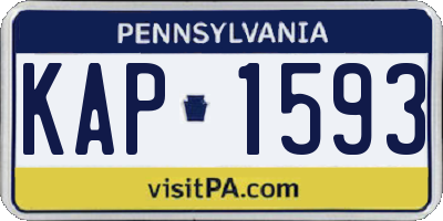 PA license plate KAP1593