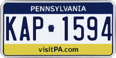 PA license plate KAP1594