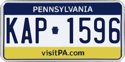 PA license plate KAP1596