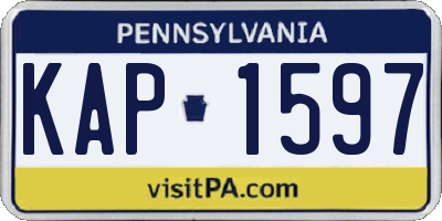PA license plate KAP1597