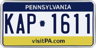 PA license plate KAP1611