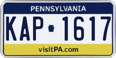 PA license plate KAP1617