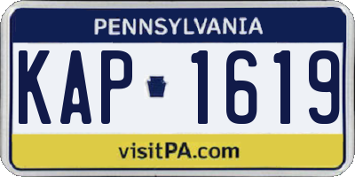 PA license plate KAP1619