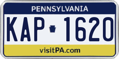 PA license plate KAP1620