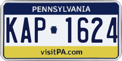 PA license plate KAP1624