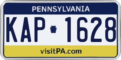 PA license plate KAP1628