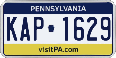 PA license plate KAP1629