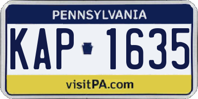 PA license plate KAP1635