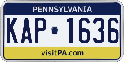 PA license plate KAP1636