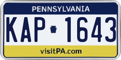 PA license plate KAP1643