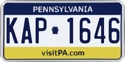 PA license plate KAP1646