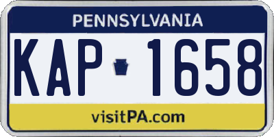PA license plate KAP1658