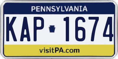 PA license plate KAP1674