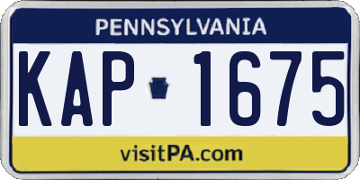 PA license plate KAP1675