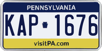 PA license plate KAP1676