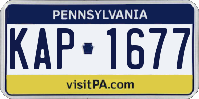 PA license plate KAP1677