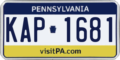 PA license plate KAP1681