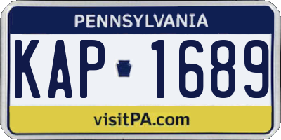 PA license plate KAP1689