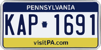 PA license plate KAP1691