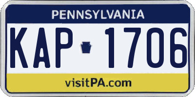 PA license plate KAP1706