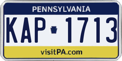 PA license plate KAP1713