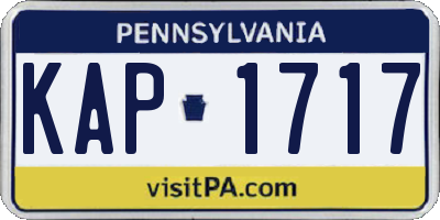 PA license plate KAP1717