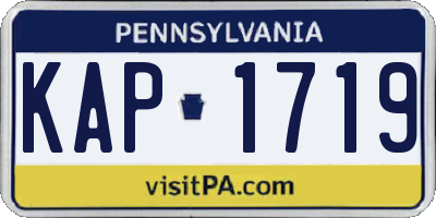 PA license plate KAP1719