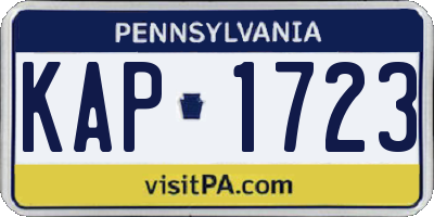 PA license plate KAP1723