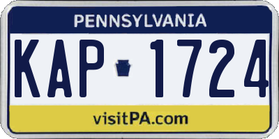 PA license plate KAP1724