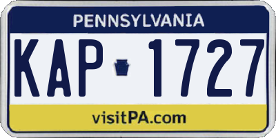 PA license plate KAP1727