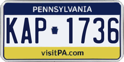 PA license plate KAP1736