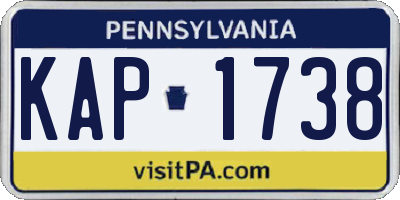 PA license plate KAP1738