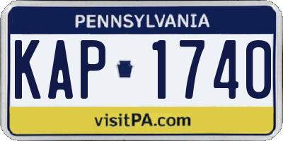 PA license plate KAP1740