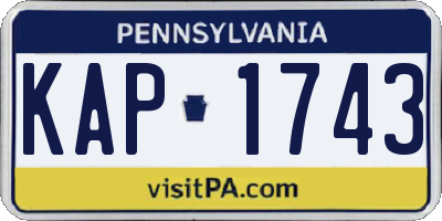 PA license plate KAP1743