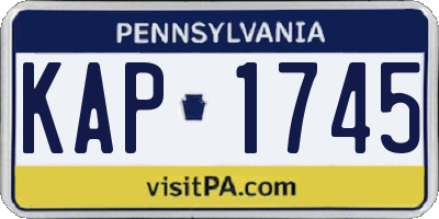 PA license plate KAP1745
