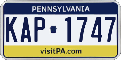 PA license plate KAP1747