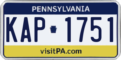PA license plate KAP1751
