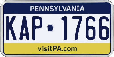 PA license plate KAP1766