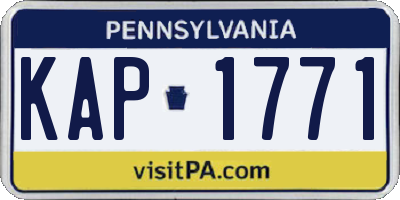 PA license plate KAP1771