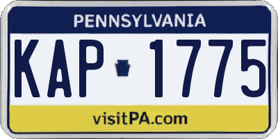 PA license plate KAP1775