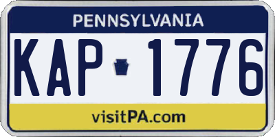 PA license plate KAP1776